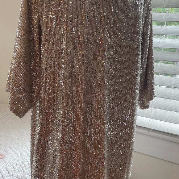 Champagne and silver sequin dress and jacket combo - Picture 5 of 6